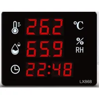 Xshopping - LX868 industrial-grade temperature and humidity indicator, alarm hygrometer, LED temperature and humidity display