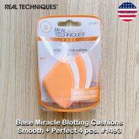 Real Techniques® Base Miracle Blotting Cushions Smooth + Perfect 4 pcs. #1493 เรียลเทคนิค พัฟเกลี่ยรองพื้นและคุชชั่น พัฟแต่งหน้า