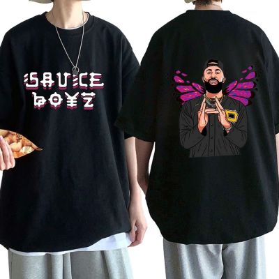 Rapper Eladio Carrion T-shirt Sauce Boyz Monarca Print T-shirts Mens Womens Tee Shirt Oversized Harajuku Streetwear Unisex