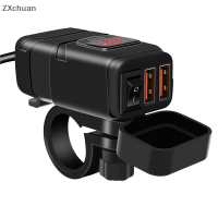 ZXchuan Dual QC 3.0อุปกรณ์เสริมสำหรับรถจักรยานยนต์ USB motorbike USB Digital voltmeter ADAPTER