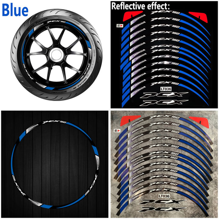 ฮอนด้า-pcx160ล้อสติ๊กเกอร์สะท้อนแสงลายตกแต่งรูปลอกรถจักรยานยนต์ล้อสำหรับล้อรุ่นฮอนด้า-pcx160