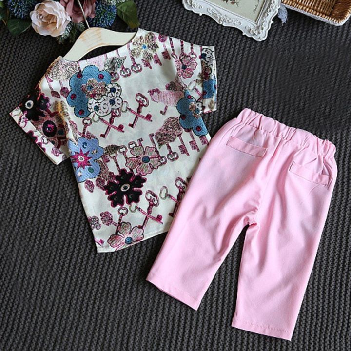 1-6y-baby-kids-girl-short-sleeve-floral-shirt-shorts-clothes-2pcsset