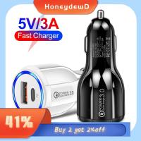 HONEYDEWD อุปกรณ์เสริม ชาร์จเร็ว ชาร์จเร็ว QC3.0 + PD USB พอร์ตคู่ ที่ชาร์จในรถยนต์