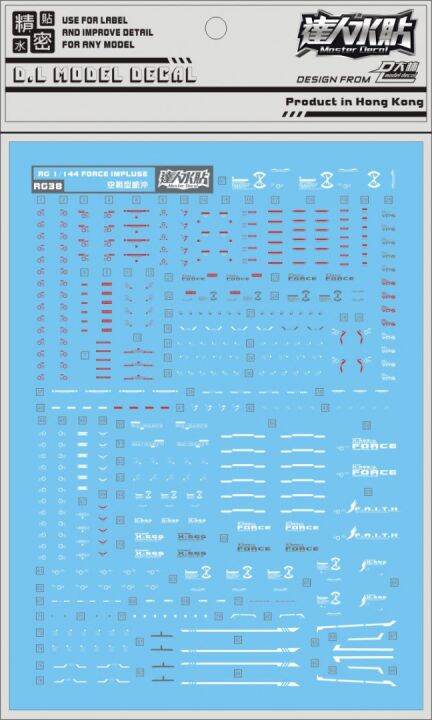 RG38 Force Impulse RG Water Slide Decal from D.L | Lazada PH