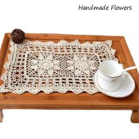 New cotton table place mat pad cloth crochet coffee placemat cup tea wedding coaster Handmade Christmas flower doily kitchen