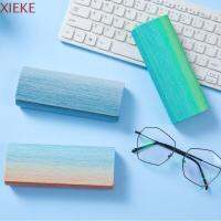 XIEKE หนังพียู กล่องใส่แว่นตา โลหะสำหรับตกแต่ง สายรุ้งสีรุ้ง เคสลายแว่นตา แบบพกพาได้ ปลอกหุ้มป้องกัน สำหรับผู้หญิง