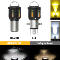 [In stock] 1PCS LED light for motorcycle H4 H6 1209 73SMD headlight DC12V-60V 8000LM white+yellow two-color super bright bulb Hi/Lo