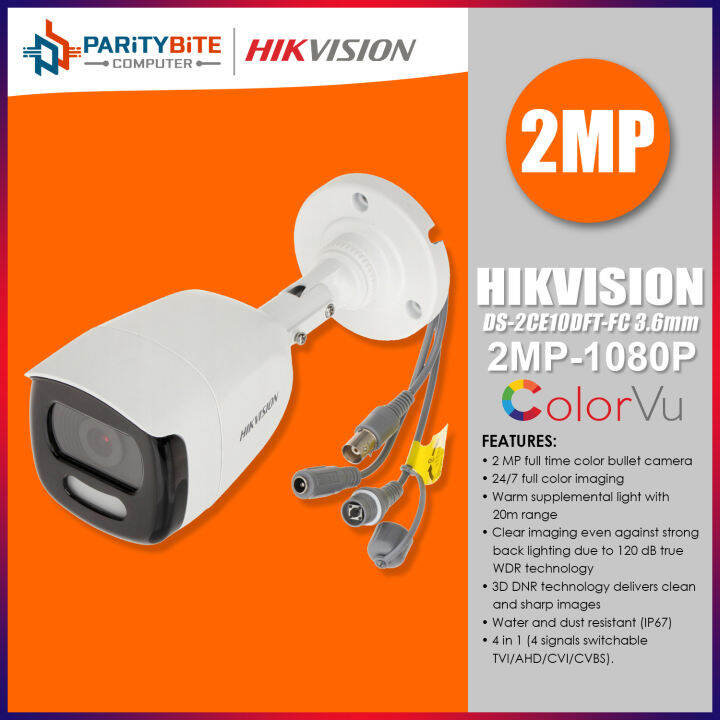 HIKVISION Bullet Camera DS2CE10DFTFC Mini 2 MP ColorVu Fixed Lazada PH