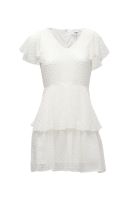 ESP เดรสผ้าชีฟองแต่งระบาย ผู้หญิง สีขาว | Clip Dot Chiffon Dress | 5873