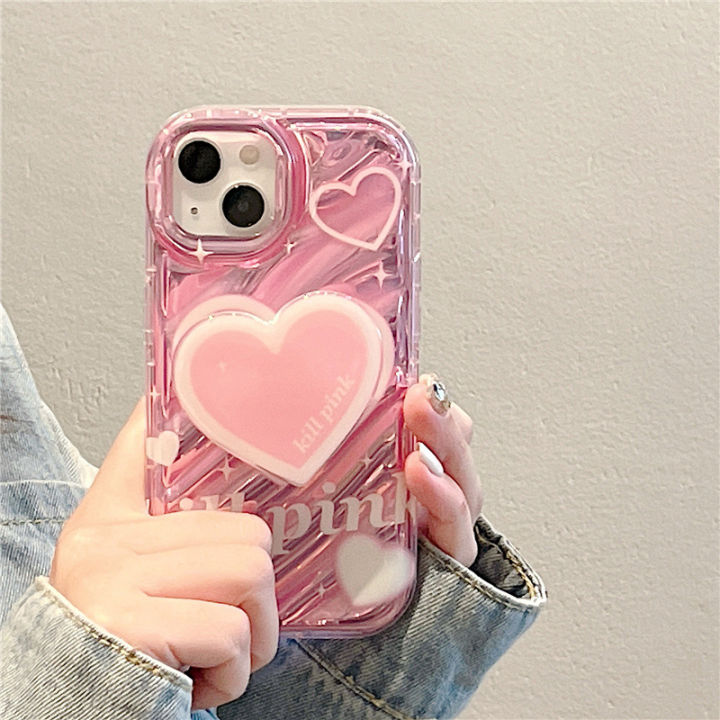 เคสโทรศัพท์สีชมพูคลื่นสำหรับ-iphone14promax-พรีเมี่ยมความรู้สึกสีชมพูรักผู้ถือกรณีโทรศัพท์สำหรับ-iphone13-หวานน่ารักกรณีโทรศัพท์สำหรับ-iphone12pro