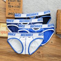 Mens Low Waist Breathable Translucent Small Openwork Underwear Youth Letter Trend Briefs Sexy Underwear Brand Bechoice