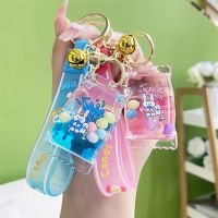 【hot】 New Cartoon Quicksand Floating Color Stone Keyring Pattern Keychain Chain