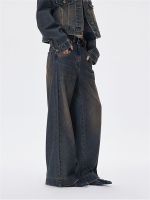 2022 Winter Women Vintage Blue High Waist Jeans Oversize American Fashion Streetwear Wide Leg Trouser Straight Baggy Denim Pants