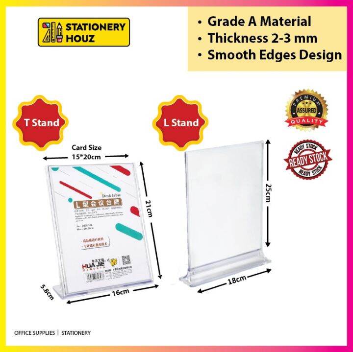 Acrylic Stand LShape A4 A5 / TShape B5 A4 / Displays Display Stand