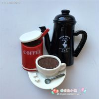 ☽ Coffee Pot Drink Afternoon Tea Resin Fridge Magnet Creative Three-dimensional Magnetic