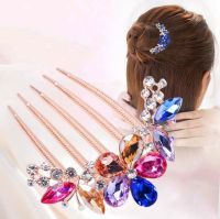 Five-tooth Hairpin Hair Accessories Headdress Diamond Plate Rhinestone Hair Accessories Princess Comb Comb