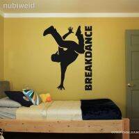 Ot☑Breakdance ภาพเงาพร้อมคำบนผนังสติกเกอร์รูปลอกสติ๊กเกอร์ชวนเต้นบ้าน Dinding Kamar Tidur A00917ตกแต่งศิลปะ