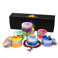 【CW】 Reusable Colorful Scented Candles Chakra Smokeless Tin Cans Decoration Fragrance Birthday Gifts