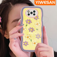 เคส Dienya สำหรับ Xiaomi POCO X3 Poco X3 NFC Poco X3 Pro Poco X3 GT Poco X4 NFC เคสสีม่วงดอกไม้สีเหลืองสีขอบกันกระแทกแบบใสอ่อนเคสมือถือรอยขีดข่วนทนต่อการหล่นเคสฝาครอบป้องกัน