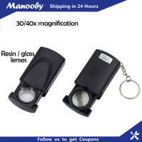 Manooby Pull-type Jewelry Magnifier Mini Pocket Hand Magnifying Glass Portable Microscope Loupe Optical Lens Tool LED Light