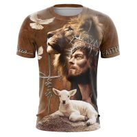 My God Jesus Christ 3D Print T-shirts Men Summer Fashion Casual Short Sleeve Clothing Haruku Vintage Streetwear Oversized Tops