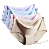 【Ready Stock】 ✎☬┋ C15 Panties Panty Brief Seamless Mid Waist Ice Silk Material For Women