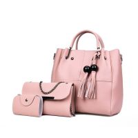 [COD] bag 2021 new simple all-match messenger three-piece set tassel shoulder bucket