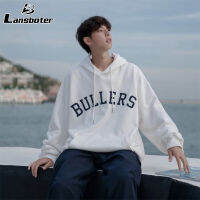 Lansboter เสื้อสเวตเชิ้ตแบบสวมหัวสำหรับผู้ชาย Monogram แขนยาวเสื้อโค้ตกันหนาว