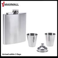 ?Quick Arrival?7oz Outdoors Portable Stainless Steel Drink Mug Flask Flagon Funnel Cup Set?Arrive 1-3 Days?