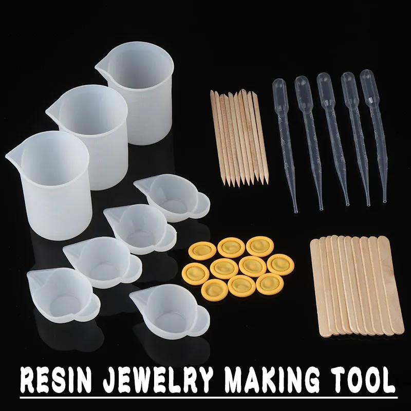 Promotion! 43PCS Resin Mixing Tool Kit - Silicone Measuring Cups For Epoxy  Resin Silicone Mixing Cups,Silicone