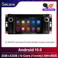 Seicane 6.2 นิ้ว Android 10.0 GPS นำทางวิทยุสำหรับ 2005-2011 Jeep Grand Cherokee Wrangler Compass Commander พร้อมหน้าจอสัมผัส IPS Carplay บลูทู ธ ไร้สาย USB AUX สนับสนุน Mirror-Link OBD2 SWC 1080P