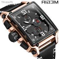 ⌚ นาฬิกา New watches male square leather mens watch 2061 Megs MEGIR retro