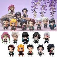 Anime Demon Slayer Kimetsu No Yaiba Cartoon Cute Kawaii Q Version Manga Statue Action Figure Collectible Model Toys Doll Gift