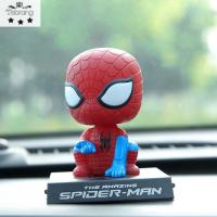 TEBRANG รถของเล่นโมเดลตกแต่งสั่นหัวพีวีซีประดับรถยนต์,Action Figure Marvel รถยนต์ลายต้นไม้มหัศจรรย์ตกแต่งภายในรถ