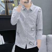 Han edition handsome new men long sleeve dress students spring tide cultivate ones morality mens casual shirts