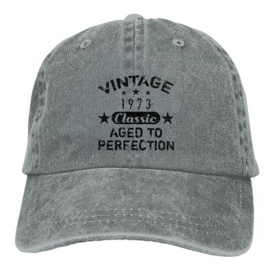 Vintage 1973 Gift Hat 50th Birthday Outfit Men Women Baseball Cap 50 Years Old Distressed Cotton Trcuker Hats