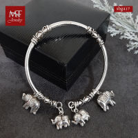 MT กำไลข้อมือเงินแท้ ตุ้งติ้ง รูปช้าง ข้อมือ 16, 17 ซม. Solid 925 Sterling Silver Bangle (sbg417) MT Jewelry มณีธารา