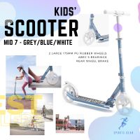 OXELO สกู๊ตเตอร์พร้อมขาตั้ง รุ่น Mid 7 (สีเทา/ฟ้า/ขาว) ( Scooter Mid 7 With Stand - Grey/Blue/White ) ล้อสกู๊ตเตอร์ อุปกรณ์สกู๊ตเตอร์ สกู๊ตเตอร์ Scooter สกูตเตอร์ 2 ล้อ