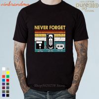 Vintage Clothing Never Forget Vhs Magnetic Tape Disc Cassette Disk Funny T Shirt Causal Good Memory Retro MenS T-Shirt