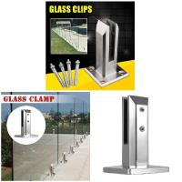 Heavy Duty Stainless Steel High Tensile Strength Glass Pool Fence Clip Floor Gardens Railings Stairs Stand Fixed Fittings Clamp