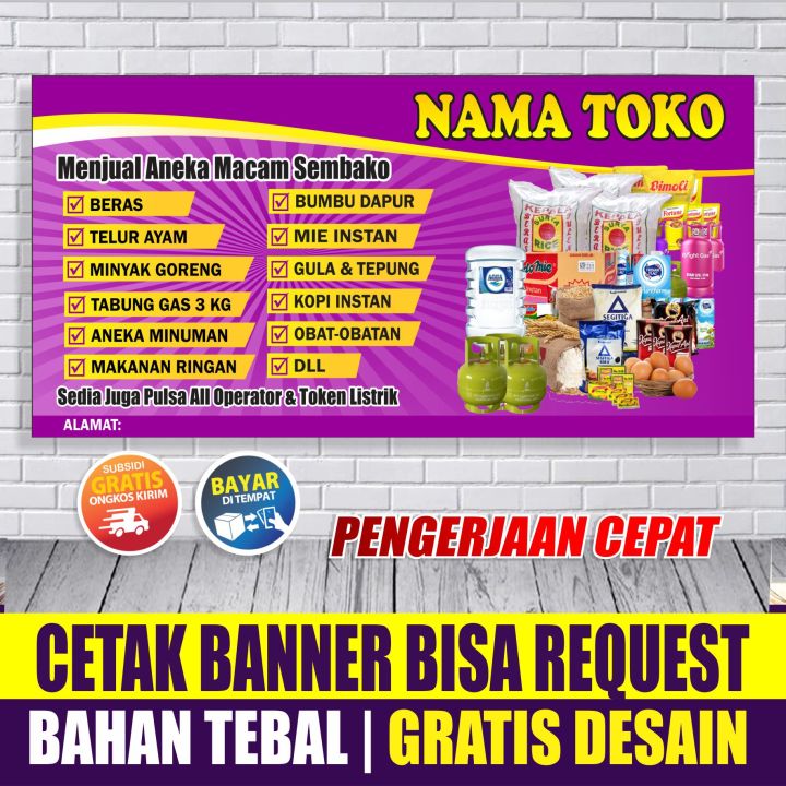 Cetak Spanduk Warung Sembako Sepanduk Dagang Banner Jualan Baner