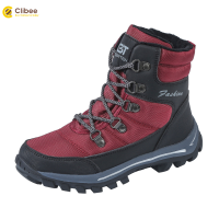 CLIBEE Kids Snow Boots Insulated Waterproof Wool Fur Lined Warm Anti-Slip Winter Shoes for Boys and Girls Outdoor Hiking Boot