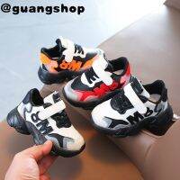 guangshop น้ำหนักเบาสไตล์เด็กชายและเด็กหญิง Drawstring รองเท้าผ้าใบ Anti-Slippery สบาย Velcro Soft Sole Breathable เด็กกีฬารองเท้า2-8ปี T22N09CC-165