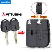 【Xps】สำหรับ Mitsubishi Lancer EX Evolution Grandis Outlander 2/3ปุ่มเปลี่ยน Remote Key Shell Case (พร้อมโลโก้)