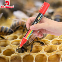 เครื่องมือสำหรับการเลี้ยงผึ้งสี8สีทำเครื่องหมายปากกามาร์กเกอร์นางพญาผึ้งพลาสติกเหมือนคุณภาพสูง
