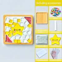 1set Glass Mosaic Tiles for DIY Handmade Hobbies Bamboo Coaster Handmade Creative for Children Puzzle Mosaic Material