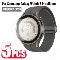 5ชิ้นกระจกนิรภัยสำหรับ Samsung Galaxy Watch 5 6 Pro 45มิลลิเมตรป้องกันหน้าจอสำหรับ Galaxy Watch5 44มิลลิเมตร40มิลลิเมตร Soft TPU ไฮโดรเจลฟิล์ม