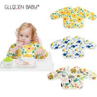 【DT】hot！ Kids Bandana Bibs Cartoon Baby Long-sleeved Cartoons Apron Infant Boys Burp  6-24M