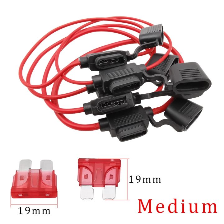 yf-1set-blade-type-car-waterproof-fuse-holder-small-medium-large-18-16-14-12-10-8awg-cable-in-line-auto-5-10-20-30-20-70-100a