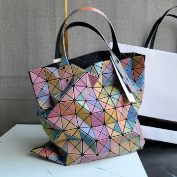 Color Change Rainbow Geometric as Lattice Big Fold Makeup Bag